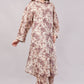 Women Botanical Floral Co-ord Set - 2-Piece Longline Button-Down Tunic & Wide Leg Trousers