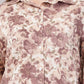 Women Botanical Floral Co-ord Set - 2-Piece Longline Button-Down Tunic & Wide Leg Trousers