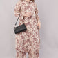 Women Botanical Floral Co-ord Set - 2-Piece Longline Button-Down Tunic & Wide Leg Trousers
