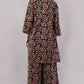 Floral Print Cotton Kimono Jacket & Palazzo Set - 2-Piece Bohemian Co-ord