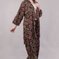 Floral Print Cotton Kimono Jacket & Palazzo Set - 2-Piece Bohemian Co-ord