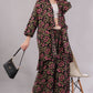 Floral Print Cotton Kimono Jacket & Palazzo Set - 2-Piece Bohemian Co-ord