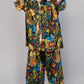 Frida’s Kahlo Tropical Print Co-ord Set - Oversized Shirt & Wide-Leg Pants
