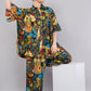 Frida’s Kahlo Tropical Print Co-ord Set - Oversized Shirt & Wide-Leg Pants