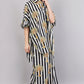 Black & White Striped Palm Print Co-Ord Set for Women – Relaxed Fit Shirt & Palazzo Pants