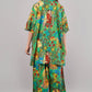 Frida Kahlo Inspired Graphic Print Green Co-ord Set | Relaxed Fit Shirt & Wide-Leg Trousers