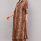 Women's Leopard Print Brown Co-ord Set | Longline Button-Down Shirt & Wide-Leg Pants
