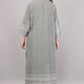Charcoal Grey Ethnic Print Co-ord Set | Longline Tunic & Embroidered Wide-Leg Pants