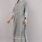 Charcoal Grey Ethnic Print Co-ord Set | Longline Tunic & Embroidered Wide-Leg Pants
