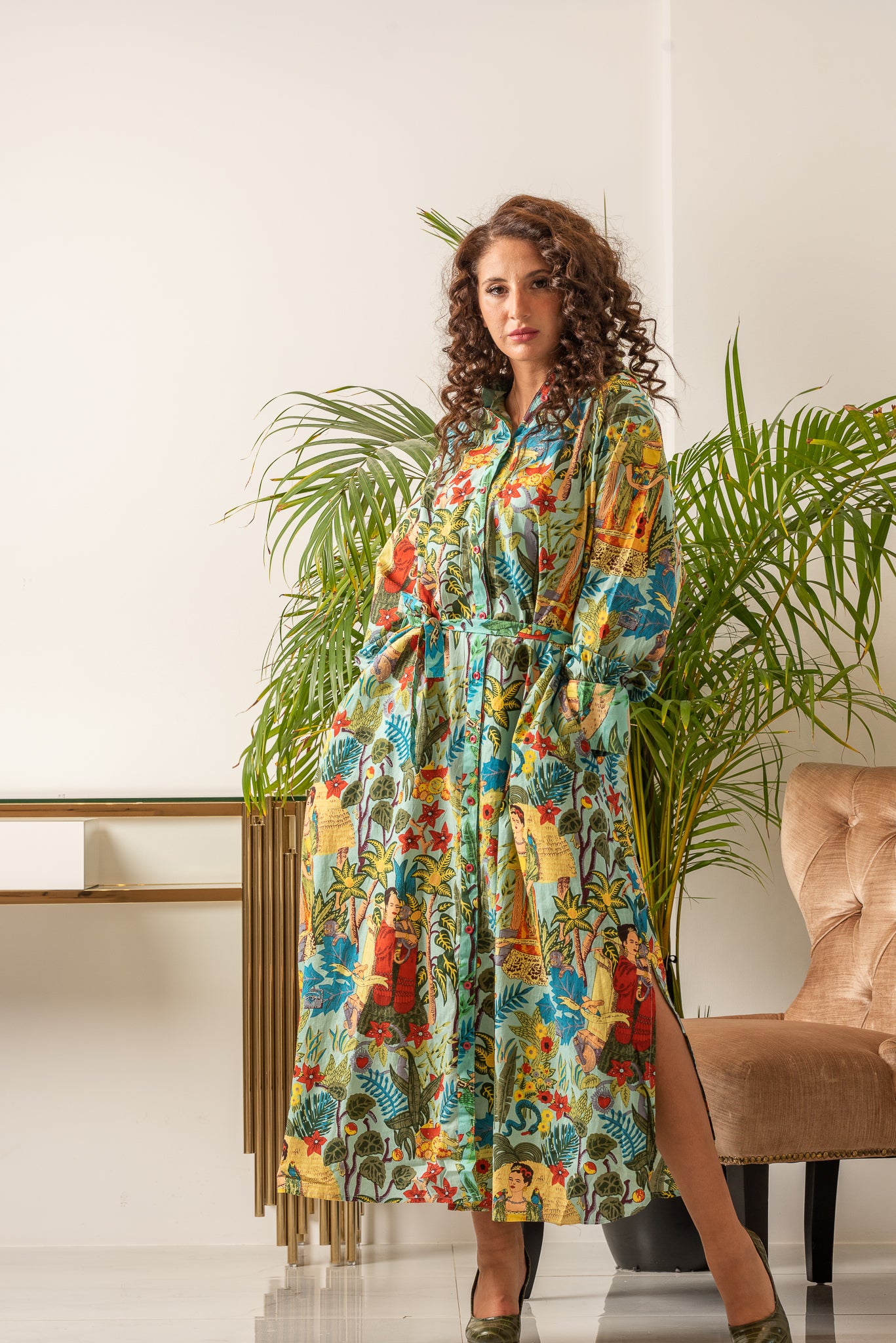 Frido Kaftan Dress White